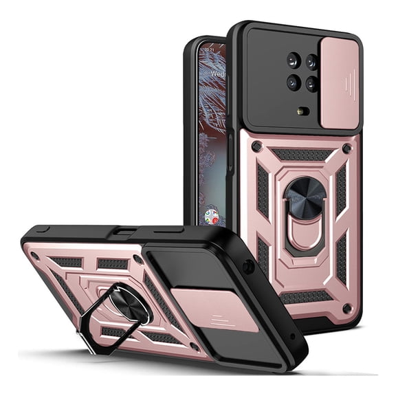 For Nokia C30 X100 Phone Case, Impact Resistant Metal Ring Magnetic Support Kickstand Drop Protector Cover