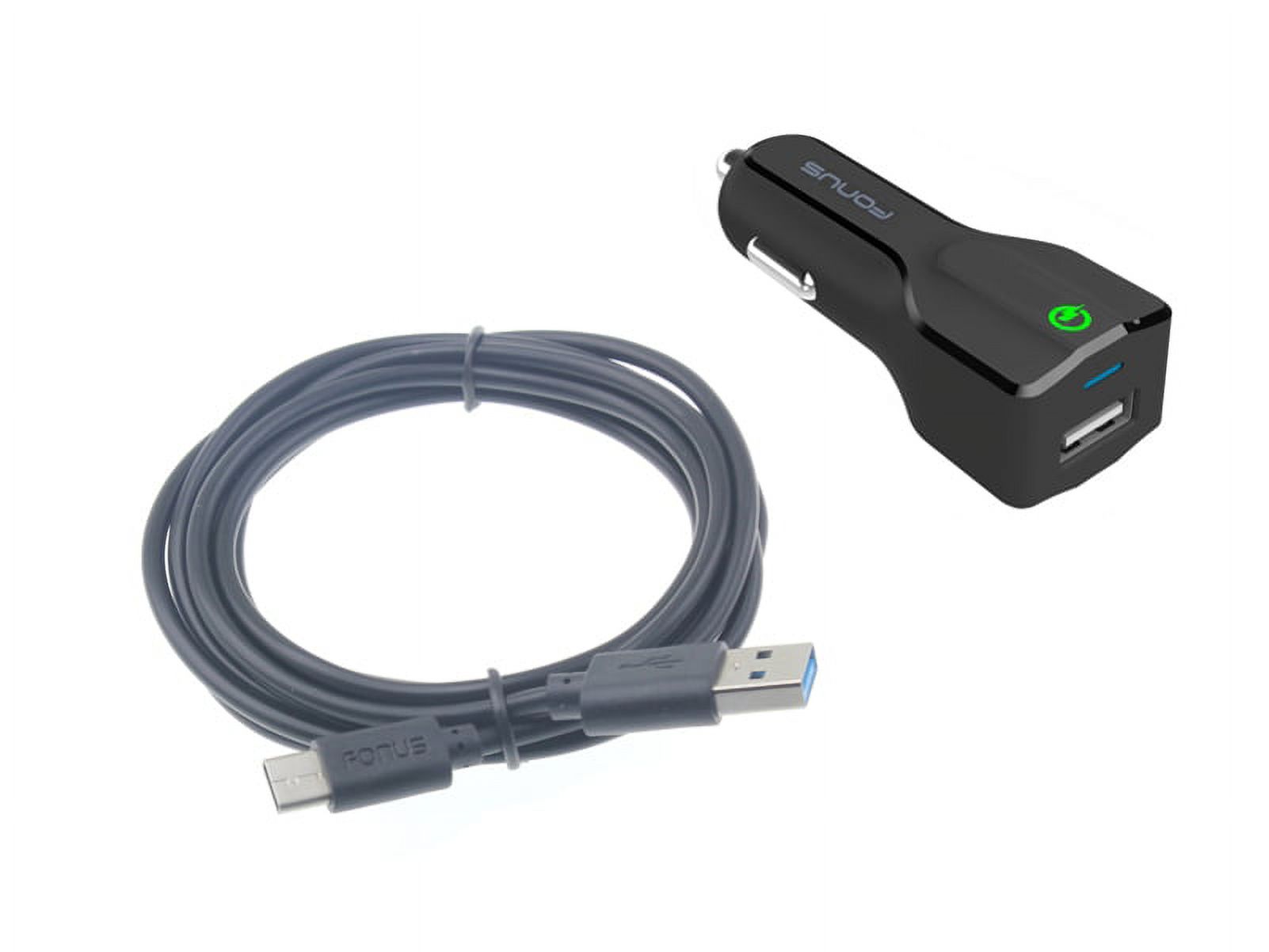 For Nokia C300/C110 - 24W Fast Car Charger, 2-Port USB 6ft Cable Type-C Turbo Charge DC Socket for Nokia C300/C110 Phones