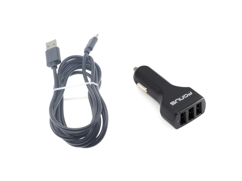 For Nokia C300/C110 - 36W Car Charger, 3-Port USB 4.8A Type-C Cable 6ft Power for Nokia C300/C110 Phones