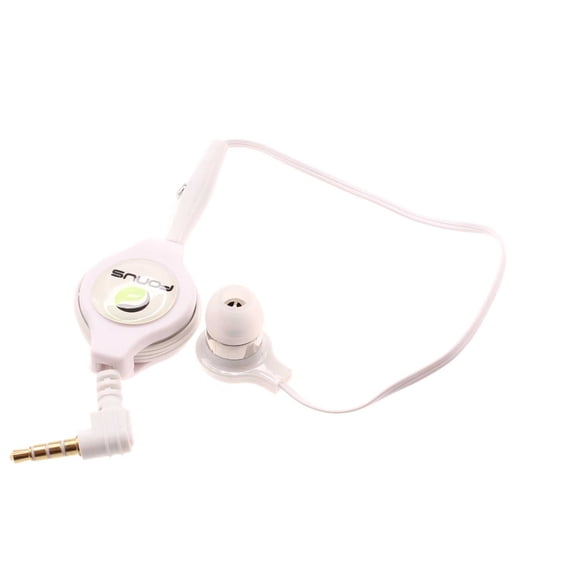 For TCL 40 XL/XE/X/NxtPaper - Retractable Mono Earphone Headphone 3.5mm w Mic Headset Handsfree Earbud Earpiece