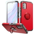 thumbnail image 1 of For Nokia C300 Kickstand Hybrid with 360° Rotate Ring Stand Magnetic Hard PC TPU Shockproof + Screen Protectror Cover ,Xpm Phone Case [ Red ], 1 of 11
