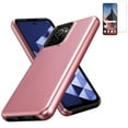 thumbnail image 1 of For Nokia HMD Vibe (N159V / TA-1590) Case Dual Layered Rugged Cover with Screen Protector (Textured Rose Gold /Tempered Glass), 1 of 6