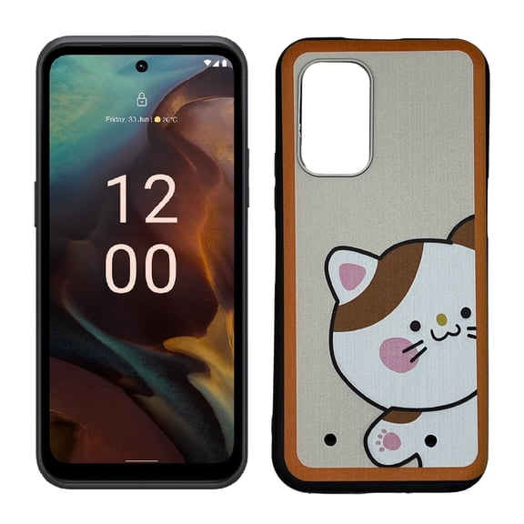 For Nokia XR21 TPU Flexible Skin Cover Cellphone Case - Cat Design