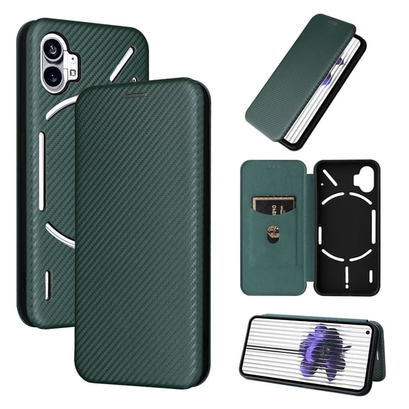 For Nothing Phone 1 Carbon Fiber Texture Flip Leather Phone Case