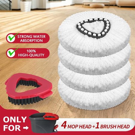 For O-Cedar EasyWring Microfiber Mop Refills 1 Tank System Spin Mop Head Set Pack Head & Scrub Brush Refill For o ceda Mop Scrubbing Deep Cleaning