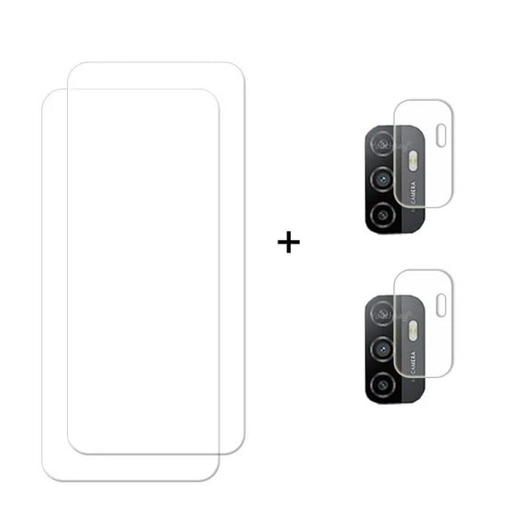 For OPPO A53 Glass Screen Camera Film Protector Glass OPPO A58 A78 A74 A54 A94 A95 A53 A32 A16 A72 A52 Tempered Glass 2 Glass and 2 Lens For OPPO A92