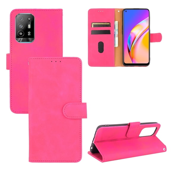 For OPPO F19 Pro /  A94 5G Solid Color Skin Feel Magnetic Buckle Horizontal Flip Calf Texture PU &