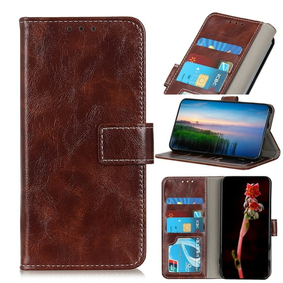 For OPPO Reno4 5G Retro Crazy Horse Texture Horizontal Flip Leather Case with Holder & Card Slots