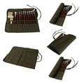 thumbnail image 1 of For Oil Watercolor Pen Army Green Artists Storage Stationery Canvas Pouch Art Supplies Paint Brush Bag, 1 of 1