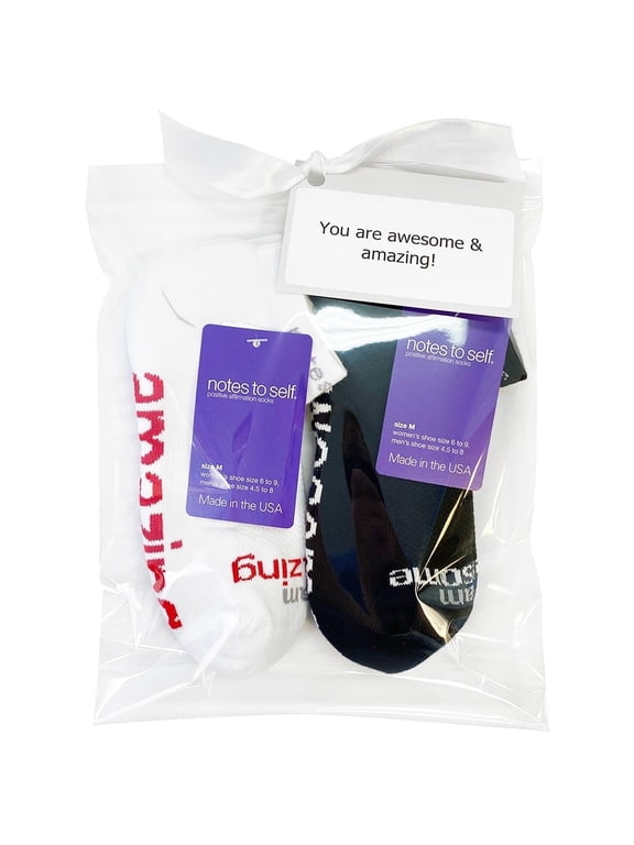 For One Who is Awesome and Amazing, 2 Pairs of Socks in Gift Bag