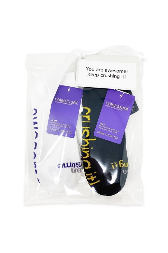 For One Who is Crushing It and Awesome, 2 Pairs of Socks in Gift Bag