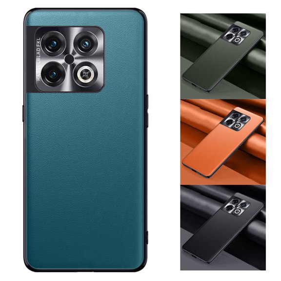 For OnePlus 10 Pro 5G Luxury Plain Leather Shockproof Thin Fit Phone Protective Case Cover