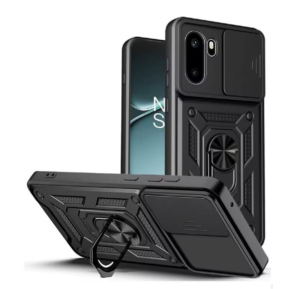 For OnePlus 15R / ACE 6 Camera Push Kickstand Phone Case - Black