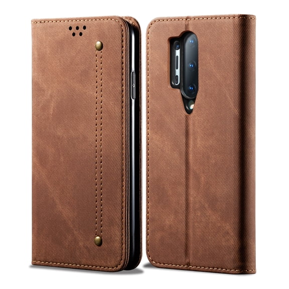 For OnePlus 8 Pro Denim Texture Casual Style Horizontal Flip Leather Case with Holder & Card Slots