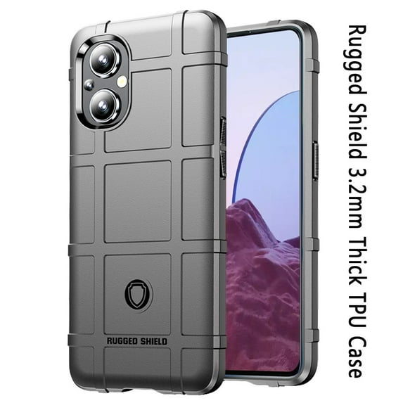 For OnePlus Nord N20 5G Rugged Shield 3.2mm Thick TPU Case Cover - Gray