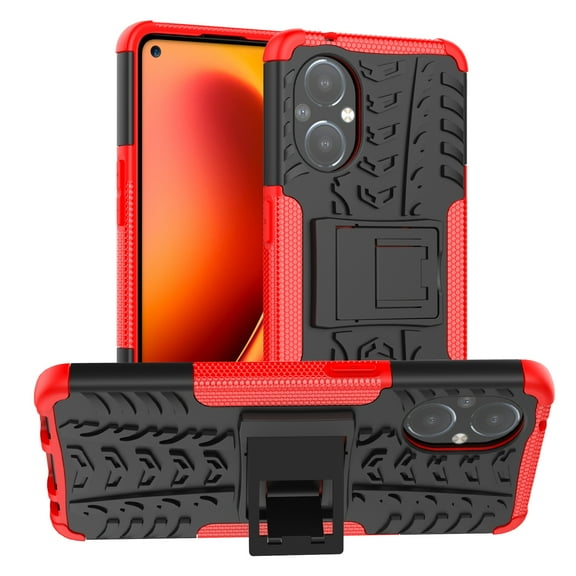 For OnePlus Nord N20 5G Tire Texture Shockproof TPU+PC Phone Case with Holder