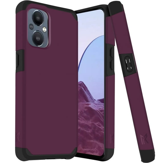 For OnePlus Nord N20 5G Tough Strong Slim Dual-Layer ShockProof Hybrid Case Cover - Magenta Purple