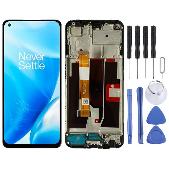 For OnePlus Nord N200 5G DE2118 Digitizer Full Assembly with Frame OEM LCD Screen (Black)