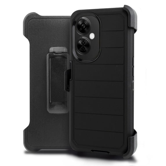 For OnePlus Nord N30 5G Case Built in Screen Holster Belt Clip Fits Otterbox - Black Stripe