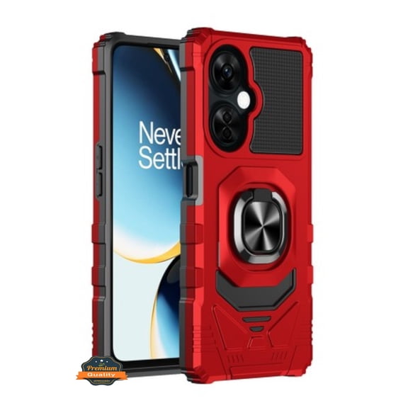 For OnePlus Nord N30 5G Hybrid Magnetic Car Mount Ring Kickstand Stand Holder Armor Protective [Military Grade] Phone Case Cover by Xpression - Red