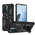 thumbnail image 1 of For OnePlus Nord N300 5G Case Kickstand Phone Cover Full Protection Armor Shockproof Rugged Case with Free 9H Tempered Glass Screen Protector - Black, 1 of 5