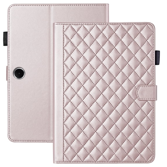 for OnePlus Pad Lite/Oppo Pad SE 11 inch Case, Rhombus Pattern Multiple Viewing Angles Stand Slim Folio Cover (Rose Gold)