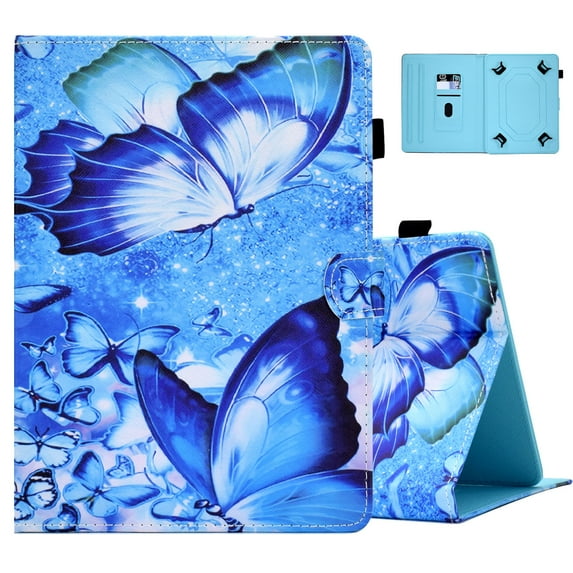 For Onn Pro 8.0" / iPad mini/ Samsung Galaxy Tab 8.0 8.4/ Rca 8.0/ Fire HD 8 10th Gen and More 8.0" Android Tablet, Allytech PU Leather Universal Case for All 7.5 - 8.5 inch Tablet- Butterfly
