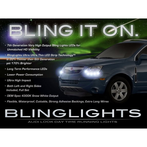 For Opel Antara LED DRL Head Light Strips Lamp Kit Day Time Running Lamps for Headlamps Headlights