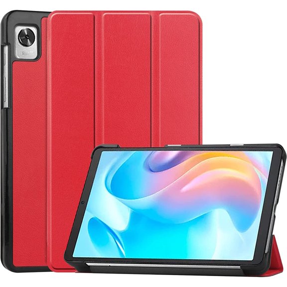 For Oppo Realme Pad Mini 8.7 Inch, For Realme Pad Mini Case 8.7 Inch Tri-Fold Smart Tablet Case, PC Back Slim Case Multi-View Stand Hard Case Folio Case Cover Red