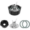 thumbnail image 1 of For Osterizer Blender Blades with Blender Jar Bottom & 4 Point Blade 4961 & 2 Pcs O Ring Rubber Seal Gasket, 1 of 7