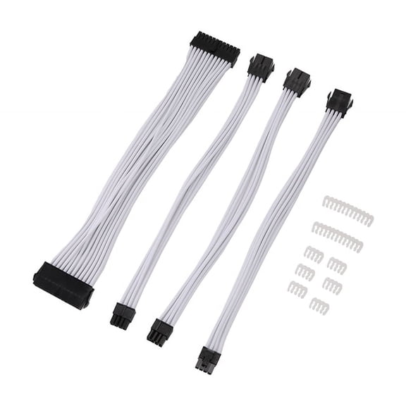 For PC Case Modding: 9-Inch Braided Extension Cable Kit with 24-Pin, CPU 8-Pin (4+4) and 2x PCIe 6+2