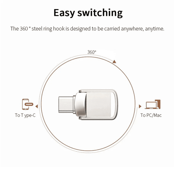 For PC Laptop 1TB Type C USB 3.0 Flash Drive Thumb Drive Memory Stick
