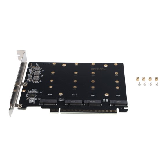 For PCIE 4.0 and 5.0 x16 Compatible M.2 NVMe SSD Adapter with Four LED Lights for Visual Drive Status Confirmation