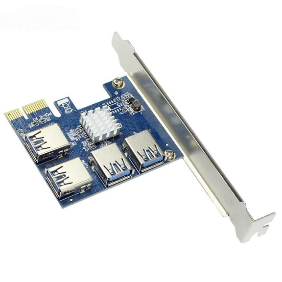 For PCIe Riser Card, USB PCIe Port Multiplier Card, PCI Express 1 to 4 PCIe Adapter Card for Miner