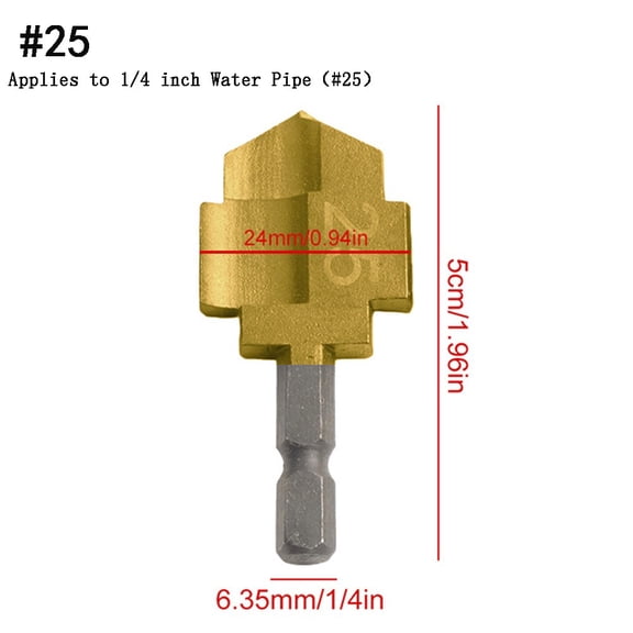 For PPR Water Pipe Expansion Drill Bit Set For Plumbers,Hex Shank 6.35mm Expander Punch Tool for 1/2 Inch,1/4 Inch,And 1 Inch Pipes,1 Pc(B)
