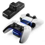 Controller Charger Compatible with PS5   Dual Charging Station Dock with LED Indicator Light, Intended for PlayStation 5 Controller Accessories Black