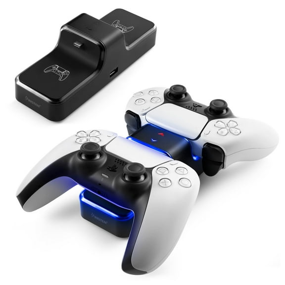 Controller Charger Compatible with PS5 Dual Charging Station Dock with LED Indicator Light, Intended for PlayStation 5 Controller Accessories (Black)