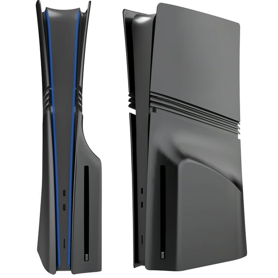 Replacement Case Accessories for PS5 Pro, Shockproof, Scratch-proof, Dust-proof ABS Side Panel-Black-Disc Edition