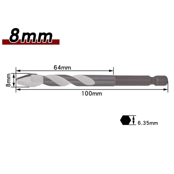 For PVC Pipes Drilling Tile Drill Bit Hexagonal Shank Drill 40CR Steel