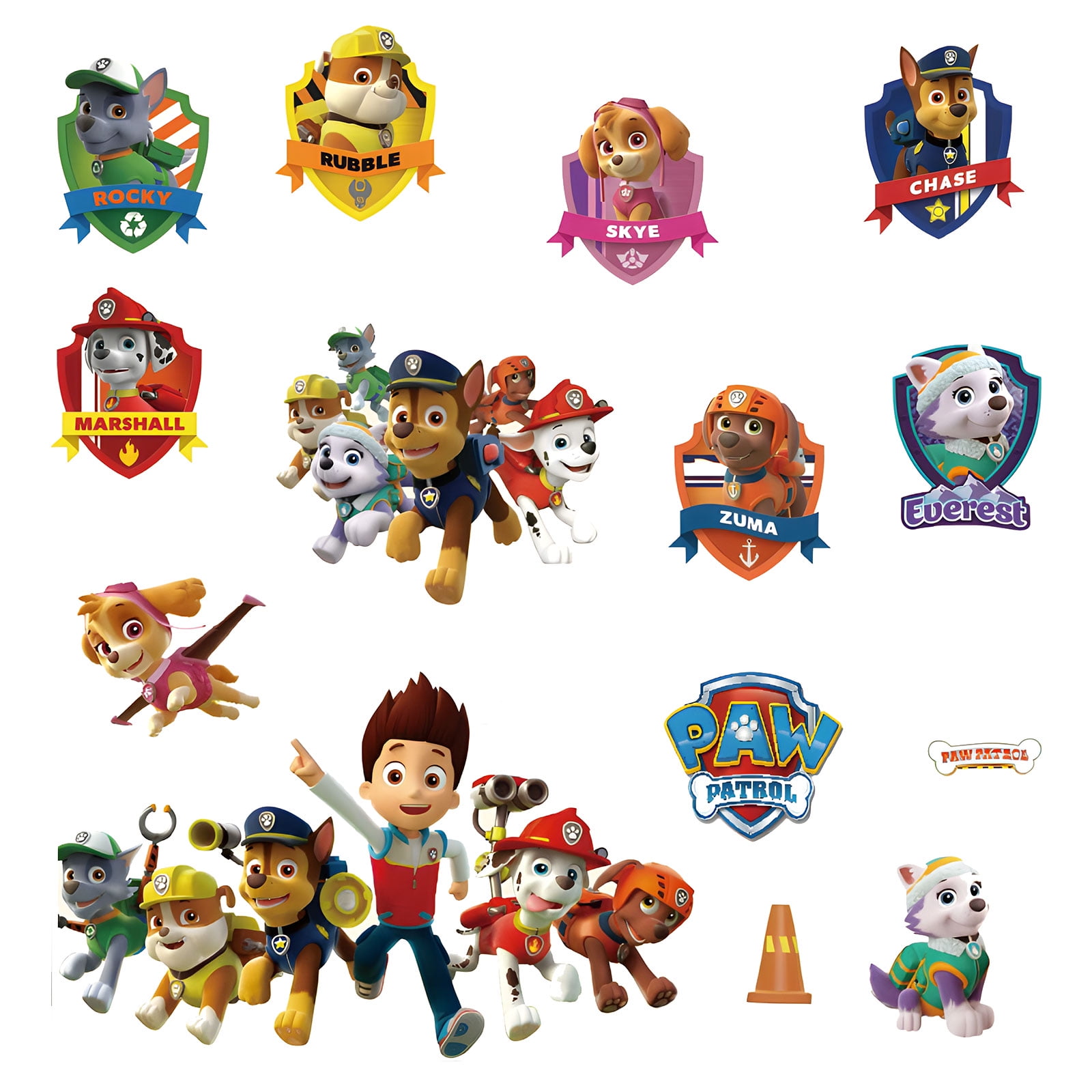 For Paw Patrol Wall StickersCartoon Character Stickers for Boys And Girls Bedroom Wall Decor WallpaperBedroom Living Room Playroom Wall Decoration