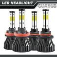 thumbnail image 1 of For Peterbilt 388 389 -4x 6000K White LED Headlight Conversion Kit Bulbs Hi/Lo, 1 of 12