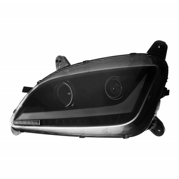 For Peterbilt 579 2012-2020 Headlight Driver Side | Black Housing | LED Light Bar/Signal Lights | High/Low Projector