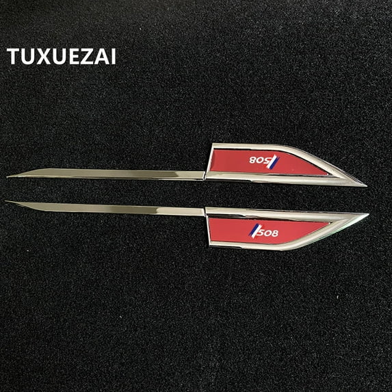 For  Peugeot  508 Car Exterior Metal Leaf Board Decoration Stickers Custom Laser Logo Modification Accessories 1 Pair