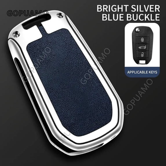 For Peugeot B 3 Buttons Key Case 207 307 308 607 CC CW Expert Partner Tepee Keyless Shell Zinc alloy+leather Key Case Cover