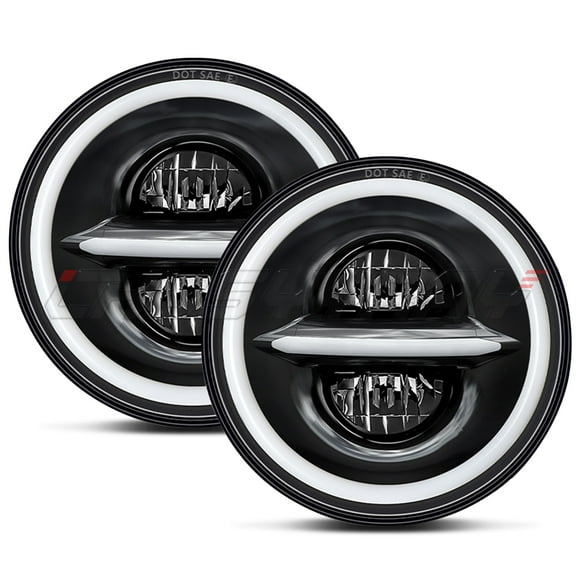 For Plymouth Duster 340 1970-1975 Halo 7" inch Round LED Headlights Hi/Lo DRL