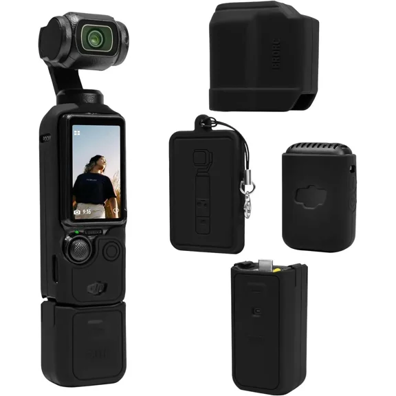 For Pocket 3 Case, Soft Silicone Protective Case Compatible with DJI Osmo Pocket 3 Creator Combo, Lightweight creen Protector Grip Cover Accessories