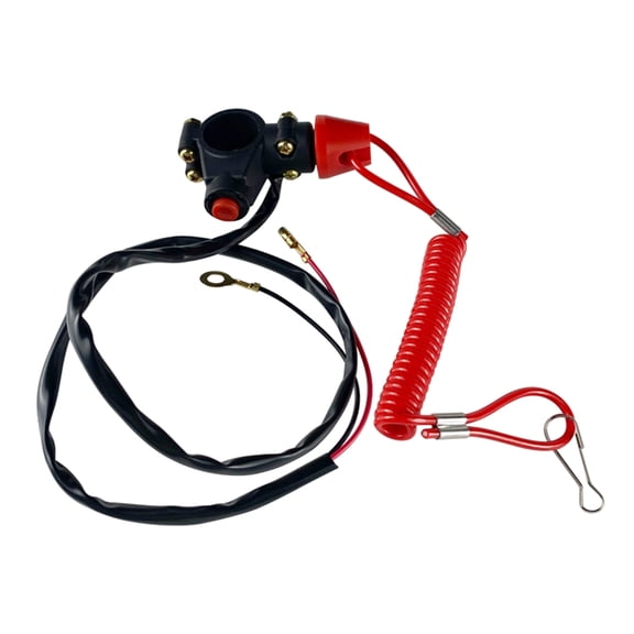For Pocket Dirt Bike ATV Engine Emergency Stop Closed Safety Push Button Outboard Motor Tether Lanyard