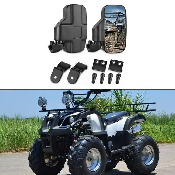For Polaris Compatible Black Adjustable UTV Side Rear View Mirrors Set