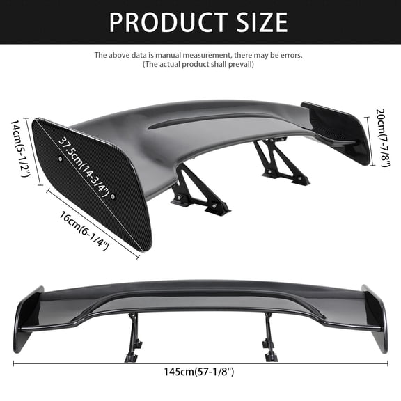 For Polaris Slingshot 57'' Rear Trunk Spoiler Racing Wing GT-Style Carbon Fiber