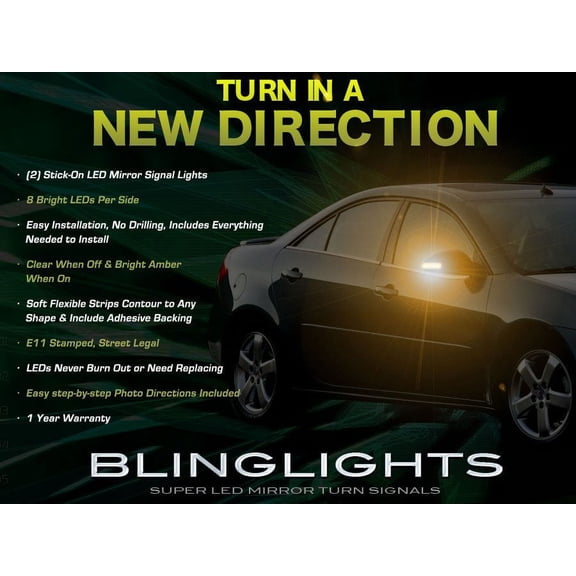 For Pontiac G6 Side View Mirror LED Turnsignal Accent Lights Mirrors Turn Signal Lamps Signalers